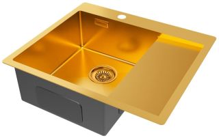 Мойка кухонная Paulmark Kroner PM225951-BGL левая брашированное золото